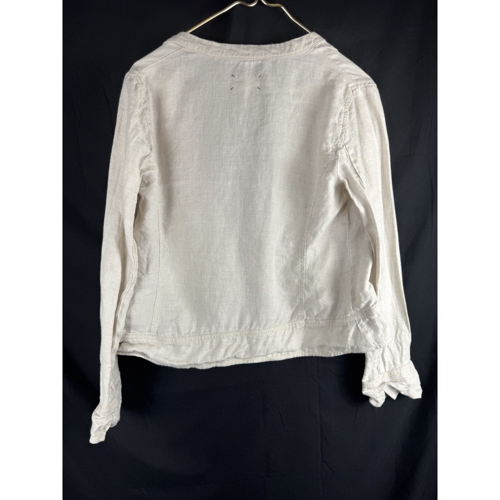 Lou & Grey Linen Cream Blazer Jacket Open Front Sz S Coastal Minimalist Beach - Picture 5 of 5